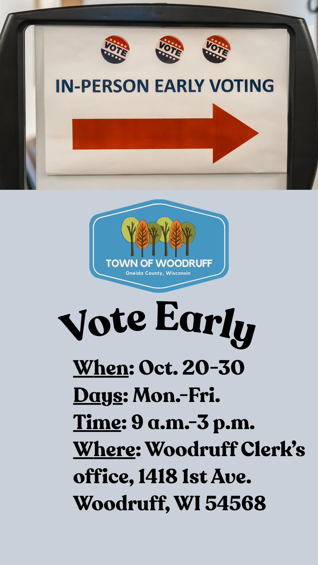 Absentee voting notice & early voting hours